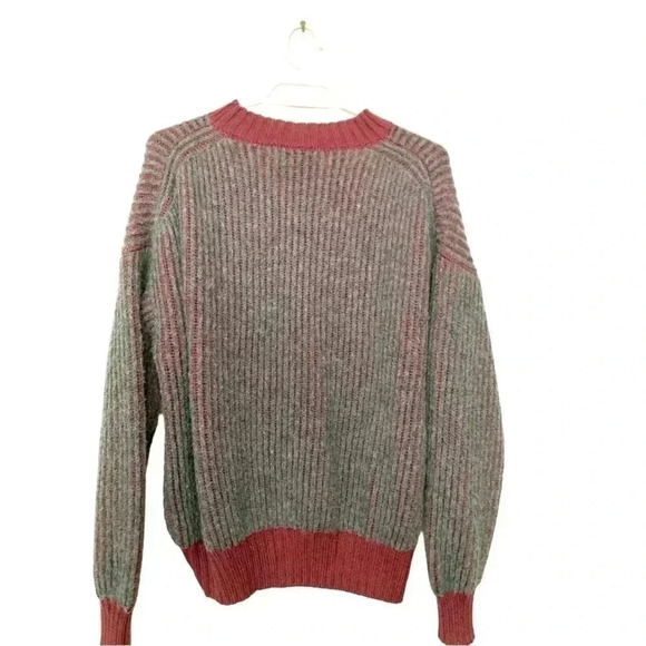 Chiaramente gray and burgundy oversize slouchy sweater in a wool blend - Picture 2 of 7